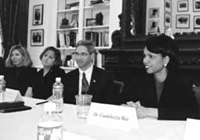 National Security Advisor Condoleeza Rice meets with the Fellows in January.