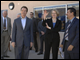 Secretary Spellings and California Governor Arnold Schwarzenegger greet students and teachers at Otay Elementary School in San Diego, California.