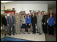 Secretary Spellings poses with members of the Mid-Del school board at Tinker Elementary School in Oklahoma City, Oklahoma.