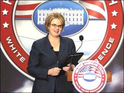 Secretary Spellings speaks at the White House Conference on Helping America's Youth at Howard University in Washington, D.C.