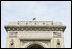 The Arcul de Triumf, designed by architect Petre Antonescu and located in north Bucharest, is 27 meters high and originally was built from wood after Romania gained its independence in 1878 so that victorious troops could march under it. Rebuilt and inaugurated in 1936, the current arch is a gateway to this year's 2008 NATO Summit.