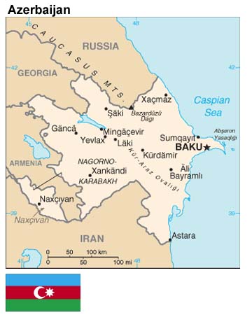 Azerbaijan: Map and Flag