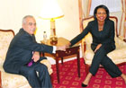 Secretary Rice meets with Palestinian Authority Prime Minister Fayyad at the Waldorf Astoria. State Dept. photo/Michael Gross.