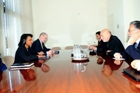 Secretary Rice meets with Afghanistan President Karzai at the UN. State Dept. photo/Michael Gross. 