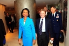 Secretary Rice meets with His Excellency Bernard Kouchner, Minister of Foreign Affairs of the French Republic. State Dept. photo/Michael Gross. 