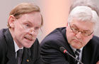 Deputy Secretary of State Robert B. Zoellick with Foreign Minister Dr. Frank-Walter Steinmeier of Germany at the Munich Conference on Security Policy . Photograph by Kai Mörk of the Munich Conference 