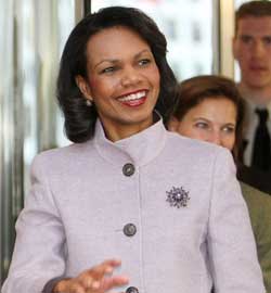 Secretary Rice is in Brussels for NATO meetings and to speak at the Women Leaders Working Group. AP Images.