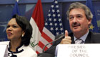Secretary Rice at Iraqi International Conference. AP/Wide World photo