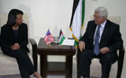 Secretary Rice met with Palestinian President Mahmoud Abbas at the Maqata, headquarters of the Palestinian Authority. 