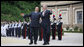 President George W. Bush is welcomed by Italian Prime Minister Silvio Berlusconi on his arrival Thursday, June 12, 2008, for meetings at the Villa Madama in Rome. White House photo by Eric Draper