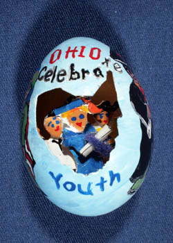 Painted and Decorated Egg Representing Ohio