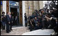 President George W. Bush and Italian Prime Minister Silvio Berlusconi pose for photographers Thursday, June 12, 2008, at the Villa Madama in Rome. White House photo by Eric Draper