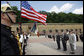 President George W. Bush is seen during remembrance cermonies at the Mont Valerien memorial Saturday, June 14, 2008 in Suresnes, France, honoring members of the French Resistance executed by German soldiers during World War II. White House photo by Eric Draper