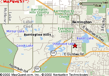 Image: Mapquest© generated map showing approximate location of Chicago Illinois Field Office in Barrington, Illinois.