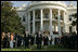 President Bush stands with Laura Bush, Vice President Dick Cheney and Mrs. Cheney as they observe a moment of silence, on the South Lawn, in honor of 9/11 victims September 11, 2005. This marks the fourth anniversary of terrorist attacks on both the World Trade Center and The Pentagon.