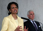 Secretary Rice with U.S. Amb to Brazil John Danilovich at Embassy Meet and Greet