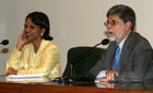 Secretary Rice with With Brazilian Foreign Minister Celso Amorim