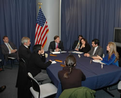 Under Secretary of State for Political Affairs R. Nicholas Burns during a roundtable with the Chilean press on July 9, 2007 in Santiago.