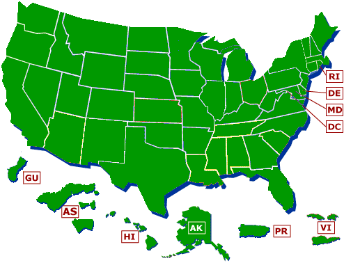 US Map linking to state child labor laws