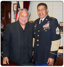 Left to Right: Congressman Faleomavaega and CSM Savusa