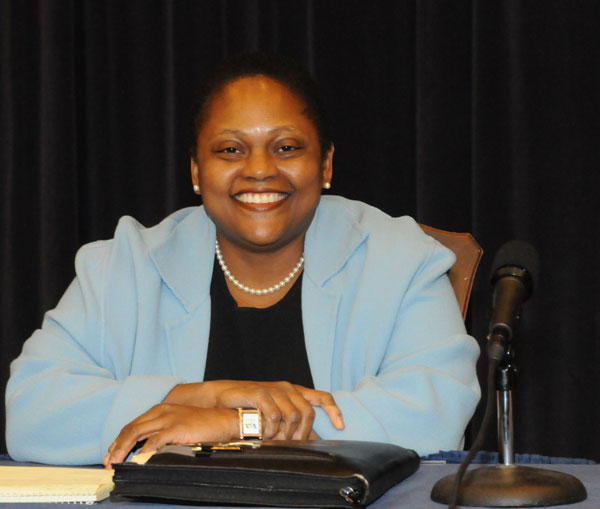 Assistant Secretary for African Affairs Jendayi Frazer at the briefing for the African diplomatic corps on February 27, 2008. State Department photo.