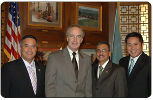 Kempthorne joined Gov. Camacho and Congresswoman  Bordallo, Assistant Secretary of the Navy B.J. Penn and David Bice, Executive Director of the Joint Guam Program Office