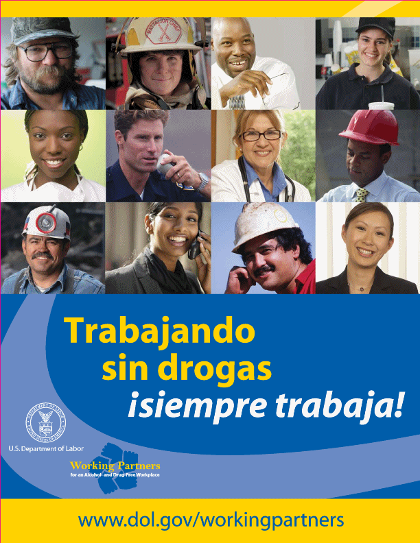Working Drug-Free Works poster in Spanish