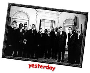 Photo of Martin Luther King, Jr. in the Oval Office