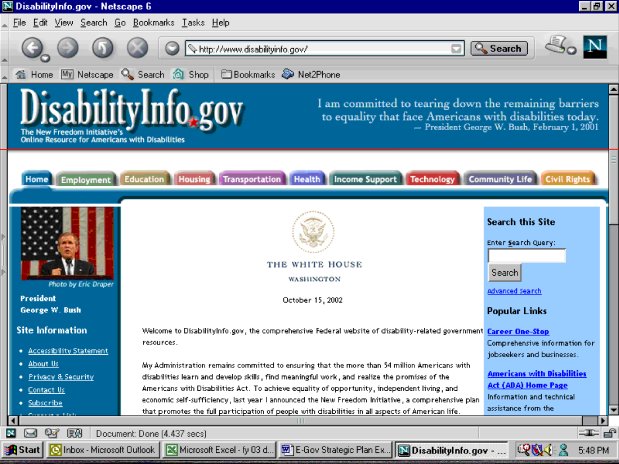 DisabilityInfo.gov Website Page