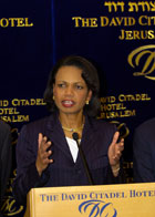 Jerusalem November 15, 2005.  Secretary Rice announces the Agreement on Movement and Access between the Government of Israel and the Palestinian Authority in a press conference at the David Citadel Hotel. State Department photo.