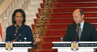 Secretary Rice and Romanian President Traian Basescu addressing the media in Bucharest, Romania, Tuesday Dec. 6 2005.