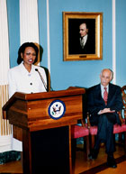 Secretary Rice with USAID Administrator Andrew S. Natsios. State Department photo