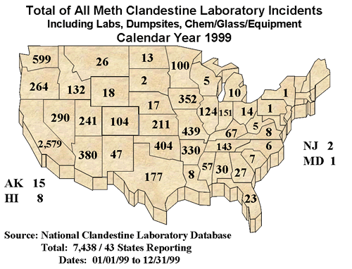 AK=13; HI=1; WA=361; OR=208; CA=709; ID=39; NV=60; UT=31; AZ=73; MT=34; WY=20; CO=131; NM=130; ND=53; SD=18; NE=45; KS=222; OK=402; TX=145; MN=142; IA=300; MO=824; AR=543; LA=50; WI=41; IL=305;  MI=96; IN=422; KY=285; TH=499; MS=179; AL175; GA=146; FL=94; SC=17; NC=75; VA=21; WV=41; PA=22; NY=7; DS=1; MD=2.