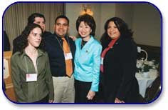 Secretary of Labor Elaine L. Chao with circle of students