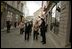 Laura Bush takes a walking tour of Riga, Latvia, Saturday, May 7, 2005.