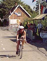 Pieternel Levelt riding a bike
