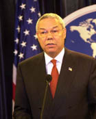 Secretary Powell presenting the State Department’s Country Reports on Human Rights Practices for 2001