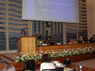  Assistant Secretary McMurry speaking at the Conference of Women Leaders in Science, Technology, and Engineering. [State Dept. Photo]