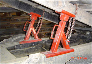 Figure 5. Engineered truck bed brace brackets. For problems with accessibility in using figures and illustrations in this document, please contact the Directorate of Science, Technology and Medicine at (202) 693-2300.