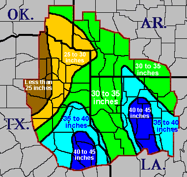 An isohytal 2005 Annual Rainfall Map