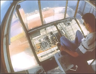 Figure 2. Container gantry operator working a vessel.