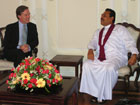 Under Secretary for Political Affairs R. Nicholas Burns meets Sri Lankan President Mahinda Rajapaksa on Monday, January 23, 2006, at Temple Trees, Colombo, Sri Lanka.