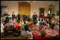 Members of the cast from the Tony award-winning musical "Jersey Boys" perform during a luncheon for Senate Spouses hosted by Mrs. Laura Bush in the East Room Monday, June 12, 2006. White House photo by Shealah Craighead