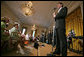 Members of the cast from the Tony award-winning musical "Jersey Boys" perform during a luncheon for Senate Spouses hosted by Mrs. Laura Bush in the East Room Monday, June 12, 2006. White House photo by Shealah Craighead