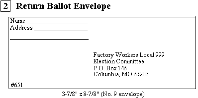 Return Ballot Envelope