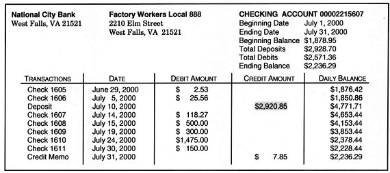 {Bank Statement}