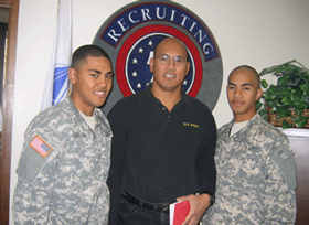 From left to right: Jarrett, Setefano (father), and Justin Talalotu.