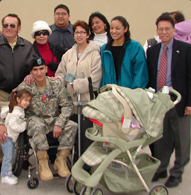 Among the present at the ceremony were his wife Nicole, his two daughters Rachel Marie (3 years old) and Jasmine Selina (5 months). 