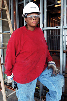 Image of Odetta, working at a construction site