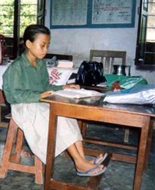 Image of a child studying